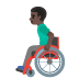 👨🏿‍🦽 man in manual wheelchair: dark skin tone display on Google